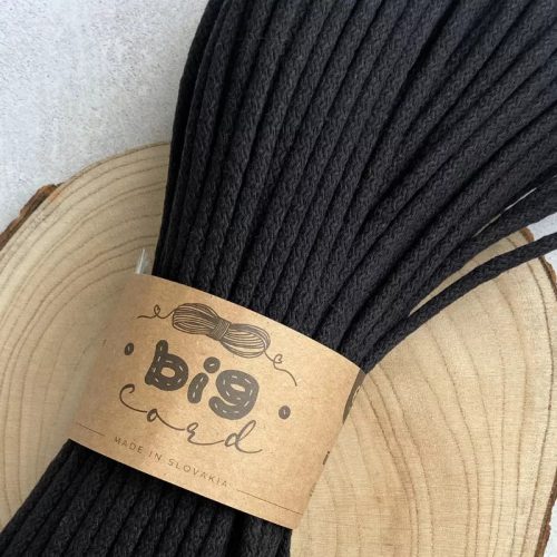 Big cord varrható zsinór - fekete, 6mm