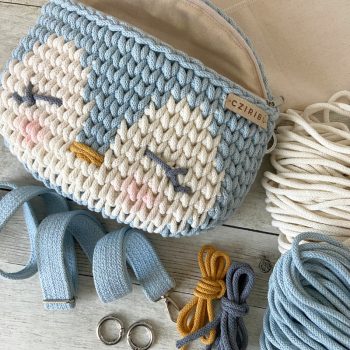 Pingvin övtáska horgoló DIY csomag