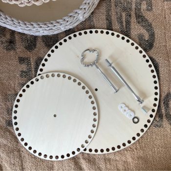 2 emeletes tálaló – horgolható fa alap szett