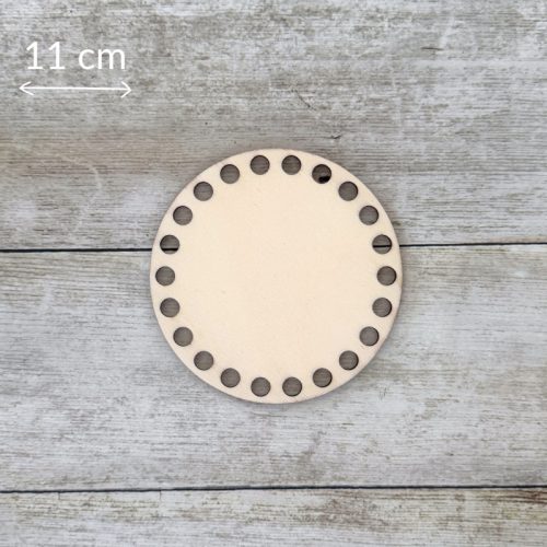 Kör horgolható fa alap - 11 cm, natúr