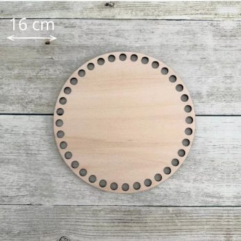 Kör horgolható fa alap - 16 cm, natúr