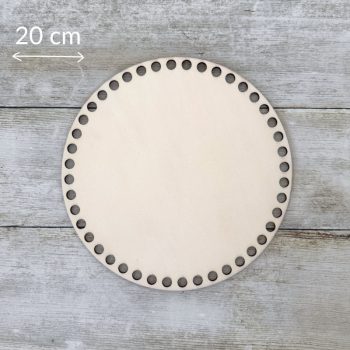 Kör horgolható fa alap - 20 cm, natúr