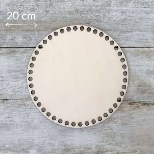 Kör horgolható fa alap - 20 cm, natúr