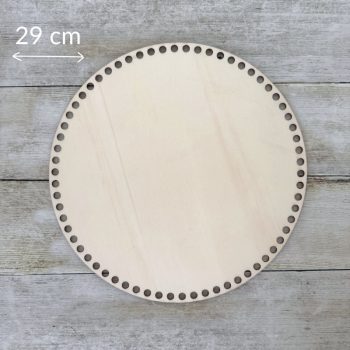 Kör horgolható fa alap - 29 cm, natúr