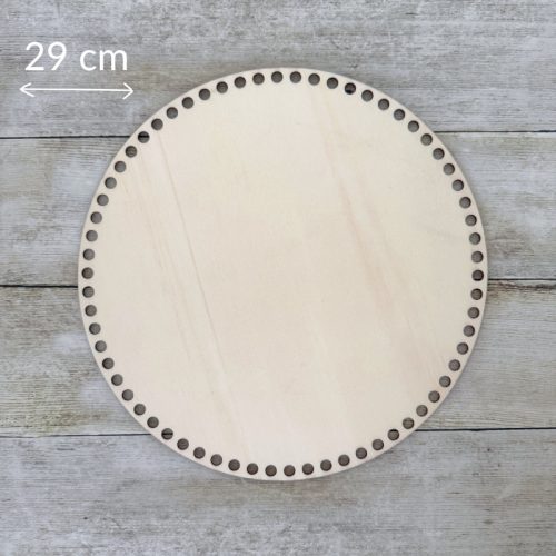 Kör horgolható fa alap - 29 cm, natúr