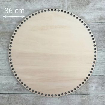 Kör horgolható fa alap - 36 cm, natúr