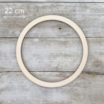 Kör horgolható fa karika - 13 cm, natúr