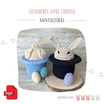 Horgolt cilinderes nyúl tároló - Mintaleírás