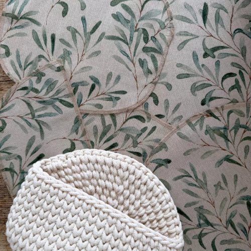 Horgolt övtáska bélés - Fagyöngy levél