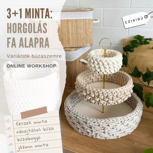 3+1 minta horgolás fa alapra - Online workshop