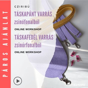   Páros ajánlat: Táskafedél + táskapánt varrás zsinórfonalból