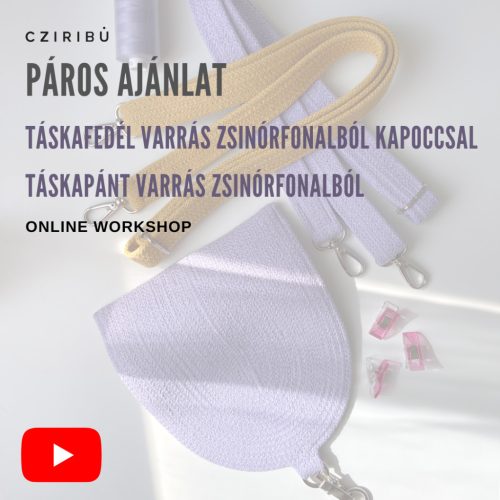 Páros ajánlat: Táskafedél + táskapánt varrás zsinórfonalból