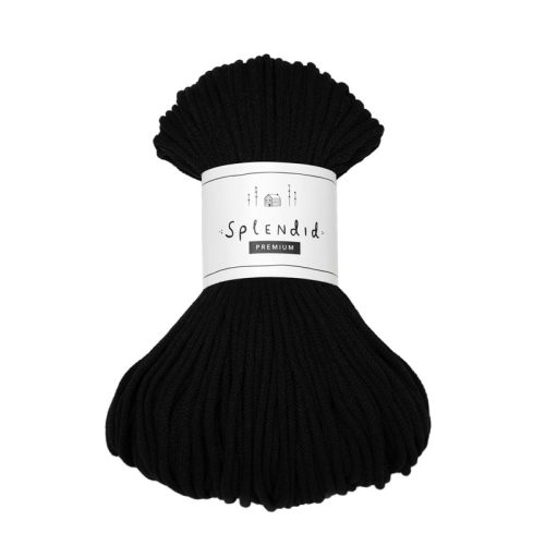 Splendid Yarn zsinórfonal - fekete, 3mm